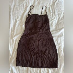 NWT urban outfitters (urban renewal) brown spaghetti strap basic mini dress